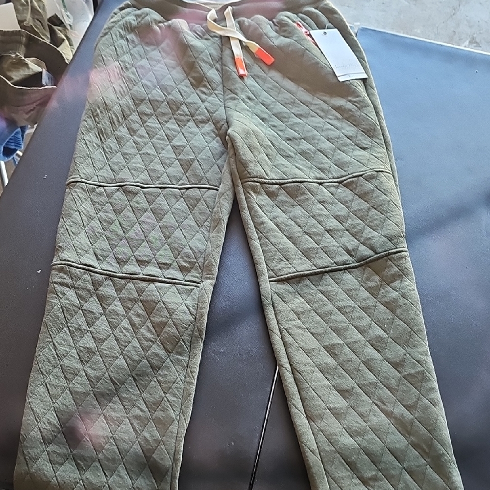 Quilted Green Jogger Pants